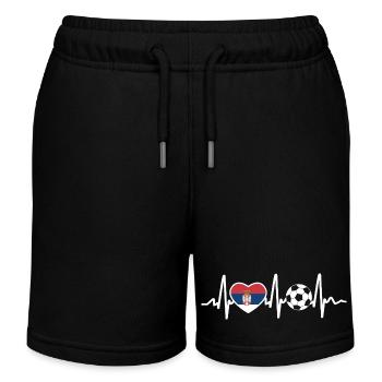 Serbien Fussball - Kinder Organic Joggingshorts Mini Bolter von Stanley/Stella - Schwarz - Vorne