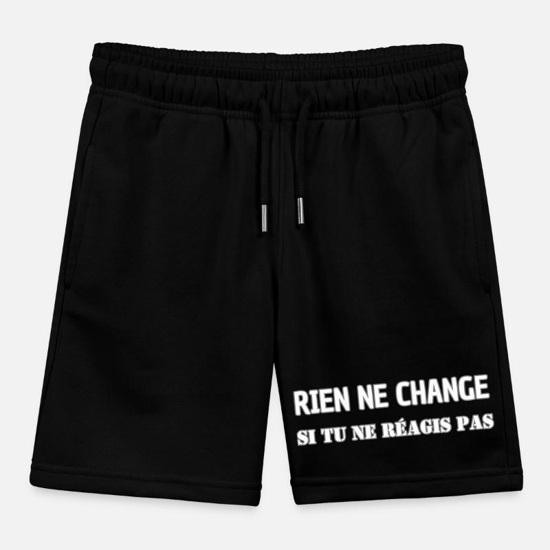Nothing changes if you don't react Kids Organic Sweat Shorts by Stanley/Stella