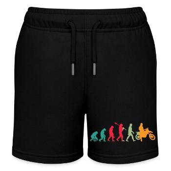 Cross Motorrad Sprung – Evolution - Kinder Organic Joggingshorts Mini Bolter von Stanley/Stella - Schwarz - Vorne