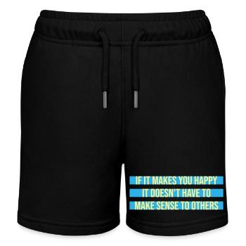 If Makes You Happy Sense Others Spruch Glück Frei - Kinder Organic Joggingshorts Mini Bolter von Stanley/Stella - Schwarz - Vorne