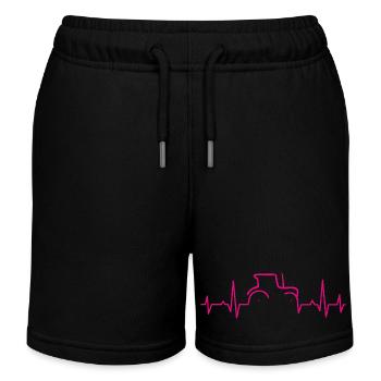 KARDIOGRAMM TRAKTOR Magenta - Kinder Organic Joggingshorts Mini Bolter von Stanley/Stella - Schwarz - Vorne