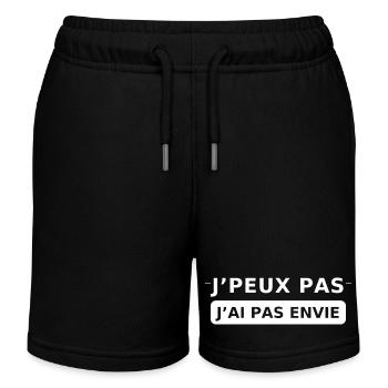 J'peux Pas J'ai Pas Envie Humour - Short de jogging enfant bio Stanley/Stella - noir - Devant