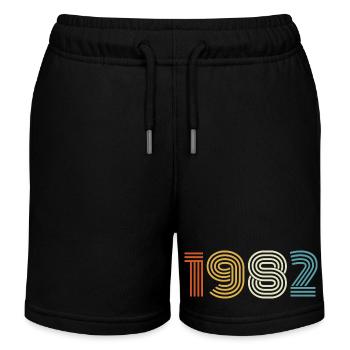 1982 Geschenk 1982 Jahrgang 1982 - Kinder Organic Joggingshorts Mini Bolter von Stanley/Stella - Schwarz - Vorne