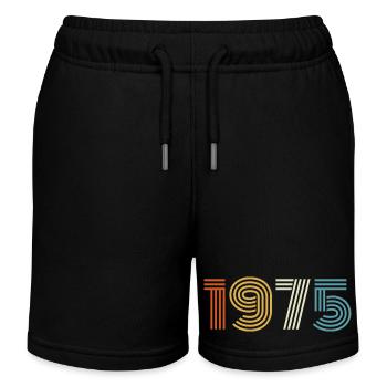 1975 Gift 1975 Vintage 1975 - Kids Organic Sweat Shorts by Stanley/Stella - black - Front