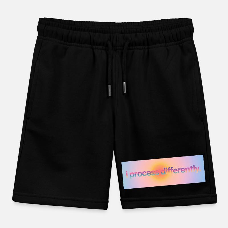 I process differently Kids Organic Sweat Shorts by Stanley/Stella