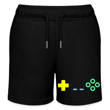 Gaming Controller Buttons Retro Vektor - Kinder Organic Joggingshorts Mini Bolter von Stanley/Stella - Schwarz - Vorne
