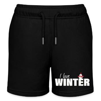 I LOVE WINTER - Kinder Organic Joggingshorts Mini Bolter von Stanley/Stella - Schwarz - Vorne