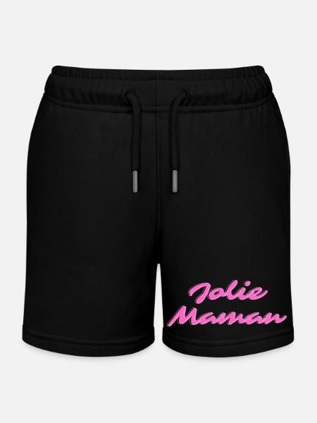 Jolie Maman Rose Néon - Short de jogging enfant bio Stanley/Stella - noir