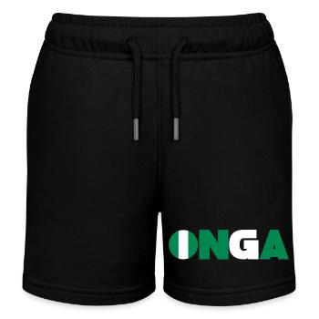 Nigeria - Kinder Organic Joggingshorts Mini Bolter von Stanley/Stella - Schwarz - Vorne