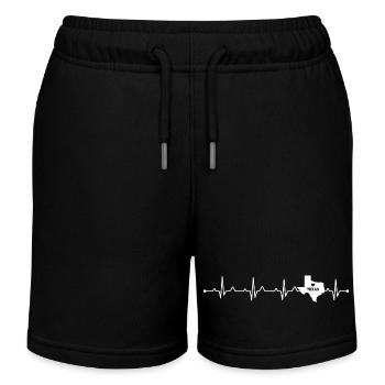 Entwurf des Herzentwurfs von Texas State Pride - Kinder Organic Joggingshorts Mini Bolter von Stanley/Stella - Schwarz - Vorne