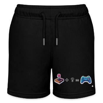 Retro Joystick trifft Gamepad - Kinder Organic Joggingshorts Mini Bolter von Stanley/Stella - Schwarz - Vorne