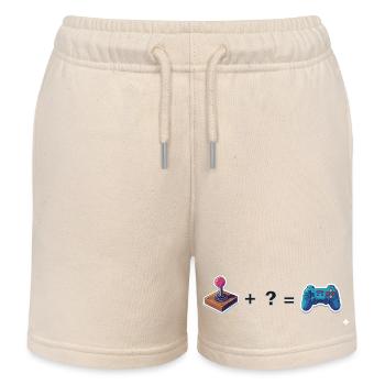Retro Joystick trifft Gamepad - Kinder Organic Joggingshorts Mini Bolter von Stanley/Stella - Natur - Vorne