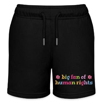 Großer Fan der Menschenrechte Statement - Kinder Organic Joggingshorts Mini Bolter von Stanley/Stella - Schwarz - Vorne