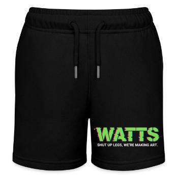 WATTS Neon Pop Art Tee - Kids Organic Sweat Shorts by Stanley/Stella - black - Front