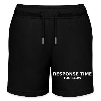 RESPONSE TIME TOO SLOW - Kids Organic Sweat Shorts by Stanley/Stella - black - Front