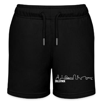 Zollstock_skyline_weiss_einfach - Kids Organic Sweat Shorts by Stanley/Stella - black - Front