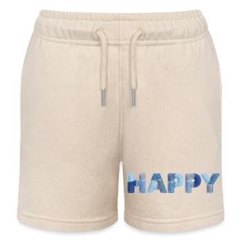 HAPPY Patchwork en jean : nouvelle tendance - Short de jogging enfant bio Stanley/Stella - écru doux - Devant