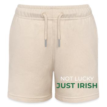 Not Lucky Just Irish - Kids Organic Sweat Shorts by Stanley/Stella - soft Ecru - Front