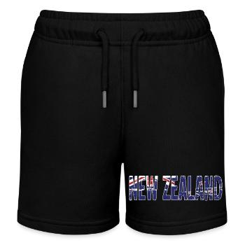 New Zealand Logo New Zealand Symbol Flag - Kids Organic Sweat Shorts by Stanley/Stella - black - Front