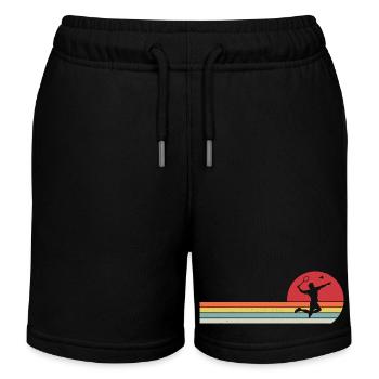 Retro-Badminton - Kinder Organic Joggingshorts Mini Bolter von Stanley/Stella - Schwarz - Vorne