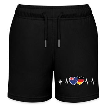 New Zealand And Germany German New Zealander - Kids Organic Sweat Shorts by Stanley/Stella - black - Front