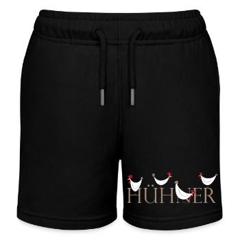 Hühner Fans -  Hahn - Gockel - Küken - Ei - Bio - Kinder Organic Joggingshorts Mini Bolter von Stanley/Stella - Schwarz - Vorne