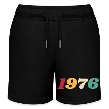 1976 Cadeau 1976 Anniversaire 1976 Rétro 1976  - Short de jogging enfant bio Stanley/Stella - noir - Devant