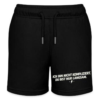 Ich bin nicht kompliziert - Du bist langsam - Kinder Organic Joggingshorts Mini Bolter von Stanley/Stella - Schwarz - Vorne
