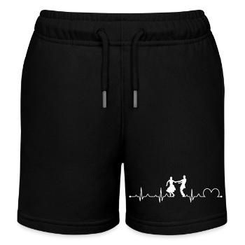 Foxtrot Dance Herzschlag EKG Ballroom-Kunst - Kinder Organic Joggingshorts Mini Bolter von Stanley/Stella - Schwarz - Vorne