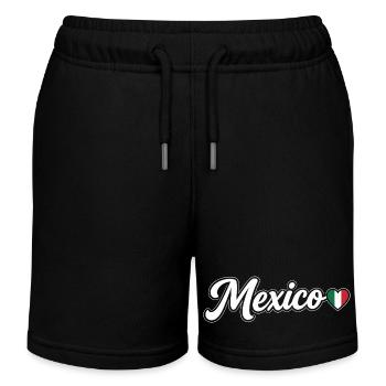 Mexiko-Drehbuch mit Flaggenherz-Fan Patriotisch - Kinder Organic Joggingshorts Mini Bolter von Stanley/Stella - Schwarz - Vorne