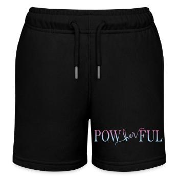 Powherful Frauen Power - Kinder Organic Joggingshorts Mini Bolter von Stanley/Stella - Schwarz - Vorne