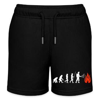 Feuerwehr Evolution Feuerwehrmann - Kinder Organic Joggingshorts Mini Bolter von Stanley/Stella - Schwarz - Vorne