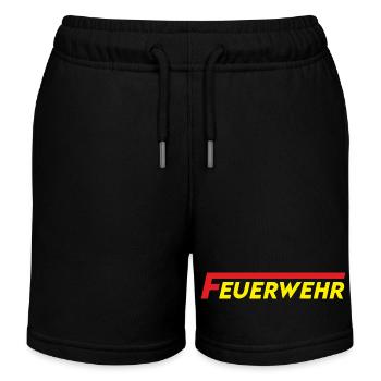 feuerwehr - Kinder Organic Joggingshorts Mini Bolter von Stanley/Stella - Schwarz - Vorne