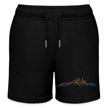 Sommer Sommerferien Berge Sonne Wellen - Kinder Organic Joggingshorts Mini Bolter von Stanley/Stella - Schwarz - Vorne