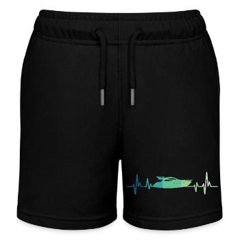 Motorboot Heartbeat Yachtkapitän - Kinder Organic Joggingshorts Mini Bolter von Stanley/Stella - Schwarz - Vorne