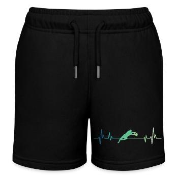 Fußballtorwart Herzschlag - Kinder Organic Joggingshorts Mini Bolter von Stanley/Stella - Schwarz - Vorne