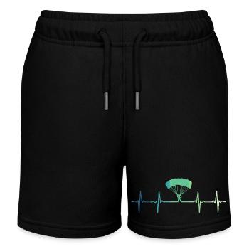 Paragliding-Herzschlag-Gleitschirm - Kinder Organic Joggingshorts Mini Bolter von Stanley/Stella - Schwarz - Vorne
