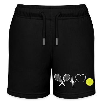 Tennis Herzschlag Tennisspieler - Kinder Organic Joggingshorts Mini Bolter von Stanley/Stella - Schwarz - Vorne