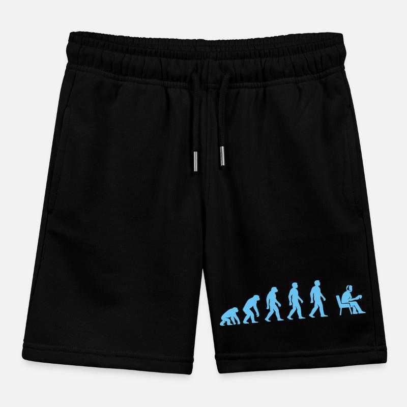 Evolution to office work Kids Organic Sweat Shorts by Stanley/Stella