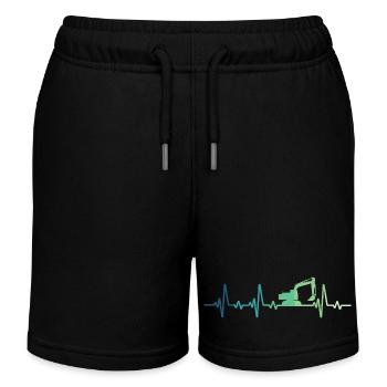 pelleteuse chantier battement de coeur pelleteuse - Short de jogging enfant bio Stanley/Stella - noir - Devant