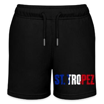 Saint-Tropez, France, Saint-Tropez - Short de jogging enfant bio Stanley/Stella - noir - Devant