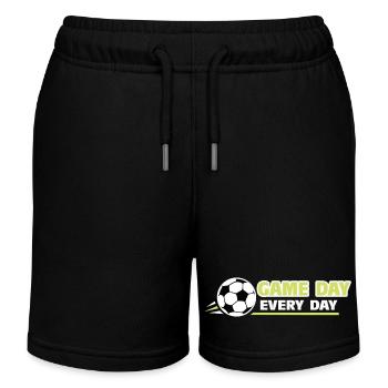 Football_Game jour, tous les jours - Short de jogging enfant bio Stanley/Stella - noir - Devant