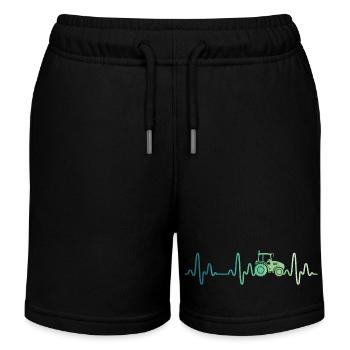 Farmer Herzschlagtraktor - Kinder Organic Joggingshorts Mini Bolter von Stanley/Stella - Schwarz - Vorne