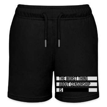 The Worst Thing About Censorship Is Funny Irony - Kids Organic Sweat Shorts by Stanley/Stella - black - Front