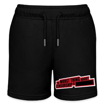 The Worst Thing About Censorship Is Funny Irony - Kids Organic Sweat Shorts by Stanley/Stella - black - Front