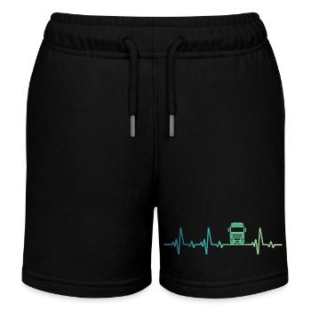 LKW-Fahrer Herzschlag-LKW - Kinder Organic Joggingshorts Mini Bolter von Stanley/Stella - Schwarz - Vorne