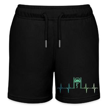 Mechaniker Heartbeat Autowerkstatt - Kinder Organic Joggingshorts Mini Bolter von Stanley/Stella - Schwarz - Vorne