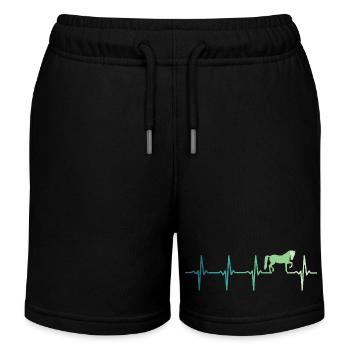 cheval battement de coeur équitation dressage - Short de jogging enfant bio Stanley/Stella - noir - Devant
