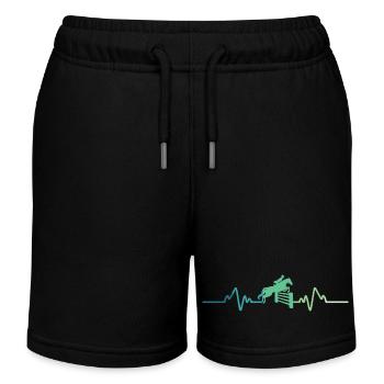 équitation dressage battement de coeur jumping  - Short de jogging enfant bio Stanley/Stella - noir - Devant