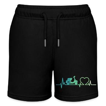 Heartbeat Roller Motor Roller - Kinder Organic Joggingshorts Mini Bolter von Stanley/Stella - Schwarz - Vorne